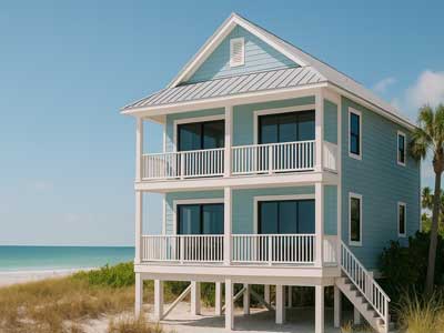 Heat rejection window film on Venice Florida beach house